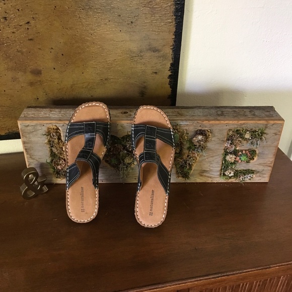 Naturalizer Black Leather Sandals size 9M - NEW! - Picture 3 of 7